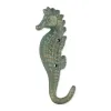 Set of 2 Coastal Seahorse Wall Hook - Decorative Nautical Hooks for Hanging