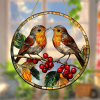 CIFbuy Acrylic Glass Cardinal Bird Window Decor with Red Berries Hanging Home Decor Gift (TikTok, temu pick-up service)