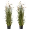 VEVOR Artificial Grass Plant, 2 Pack 47 inch Horsetail Reed Grass in Pot