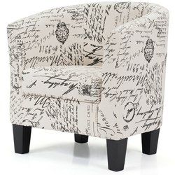 Barrel Accent Linen Fabric Upholstered Chair Tub Chair