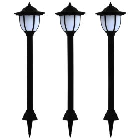 Solar Lamp Set of 3 Black Polypropylene Standard Solar