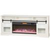 Fireplace TV Stand for TVs Up to 80 Inch, TV Console with Electric Fireplace, Open Storage and Side Cabinets, White