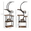 Plant Stand Indoor, 8 Tier 62" S-Shaped Plant Shelf, Corner Plant Rack for Multiple Plants, Carbonised Finish