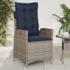 Reclining Garden Chair Gray, Navy Blue