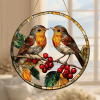 CIFbuy Acrylic Glass Cardinal Bird Window Decor with Red Berries Hanging Home Decor Gift (TikTok, temu pick-up service)