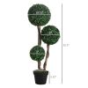 3ft Artificial Boxwood Topiary Tree in Pot Indoor Outdoor Decor for Home Office Living Room