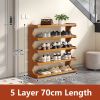 5/6-layer practical storage rack, shoe rack, space-saving design, multi-layer independent storage rack, wood grain finish, easy to assemble