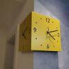 HoNordic Square Modern Corner Wall Clock with Sensor Night Light Christmas Gifts